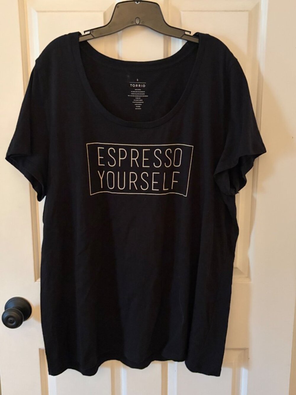 Women's Torrid Black Graphic Tee "EXPRESSO YOURSELF" Size 3